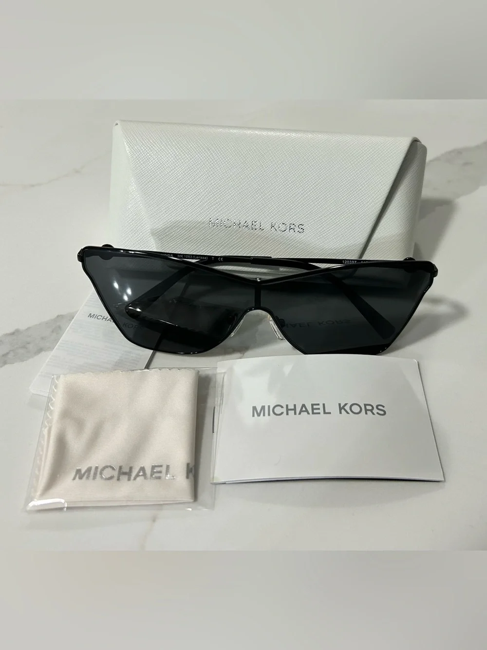 Michael Kors Black Oversized Shield Sunglasses